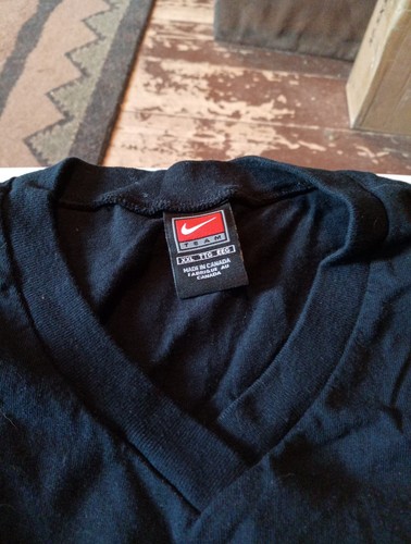 Nike Women Solid Black Sleeveless V Neck Shirt XXL - Picture 2 of 3