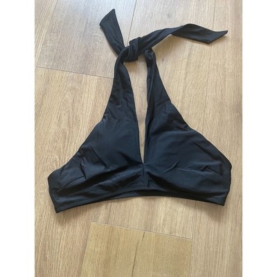 Aerie Women's Swimsuit Top Halter Style Small Black Padded Cups New With Tags