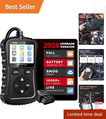 Advanced OBDII Car Code Reader with Voltage , Plug & Play for All Vehicles