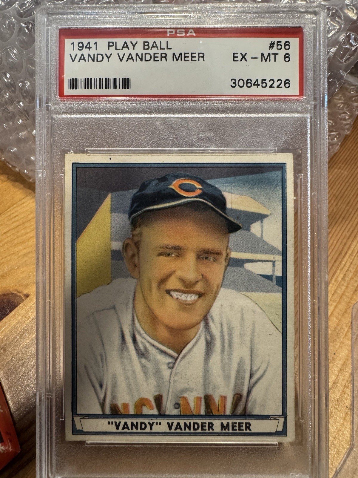 1941 Play Ball 56 Johnny Vander Meer Reds PSA 6 Nice Centering Great Eye Appeal