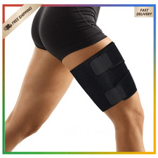 Thigh Support Wrap Compression, Adjustable Neoprene XL, for Hamstring Quadriceps