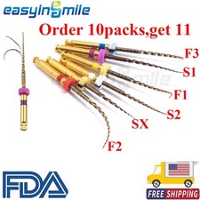 Easyinsmile 6Pcs Dental Endodontic Rotary Files X-Pro Gold Taper Niti File SX-F3