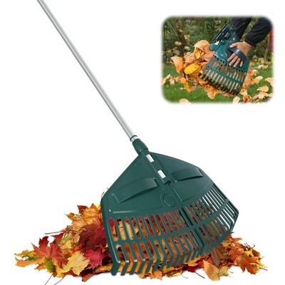 69 Inch Adjustable Leaf Rake 5Section 26Tine Plastic Head Yard Scoops