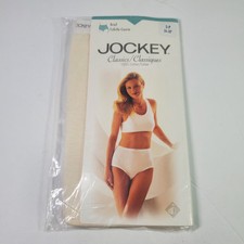 Women's Jockey Classics Cotton Brief Size 5 WHITE NOS Hips 36-38" Vintage 1998