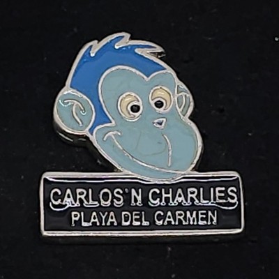 Carlos 'n Charlie's Restaurant Tie Tack Hat Coat Lapel Pin Back Brooch Monkey