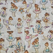 Springs Daisy Kingdom Allover Ballerina Babies Fabric 2 Yards 45" Glittery Skirt