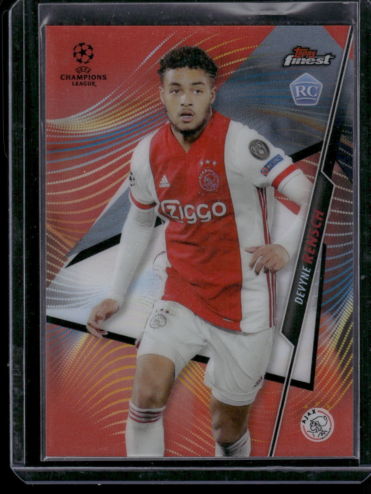 2020-21 Finest UEFA Champions League #83 Devyne Rensch Red Refractor #/5