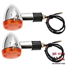 Motorcycle Turn Signal Indicator Amber Lights Amber Chrome Bullet Front Rear