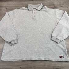 Vintage No Fear Mens Size Large Polo Shirt Long Sleeve Thermal Waffle USA Made