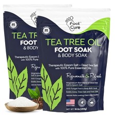 Tea Tree Oil Foot Soak with Epsom Salt - For Toenail Repair, Athletes Foot, Soft