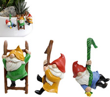 Set Di Gnomi Da Giardino Da 3 Pezzi, Statue Pendenti Nane Con Scultura Sugli Alb