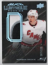 2020-21 UD Black Lustrous Rookies Autograph Patch Auto Morgan Geekie 107/125