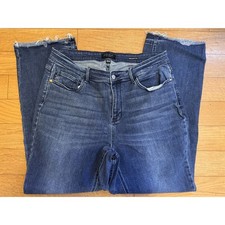 Judy Blue Womens Straight Fit Jeans Frayed He...