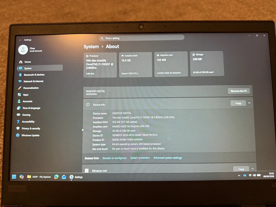 Lenovo ThinkPad L13 · i7-1165G7 · 16GB · 256GB, photo 3 of 4