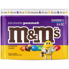 M M's Dark Chocolate Peanut Candy, Sharing Size, 9.4 oz