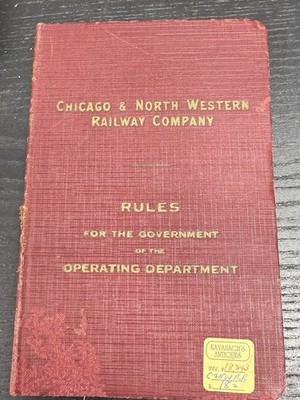 Vintage Eisenbahn Mitarbeiter Regelbuch Lot Küste C&NW 1940er-50er Jahre