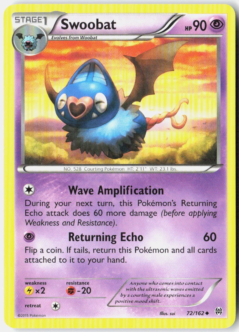 Swoobat 72/162 Pokemon Card Normal
