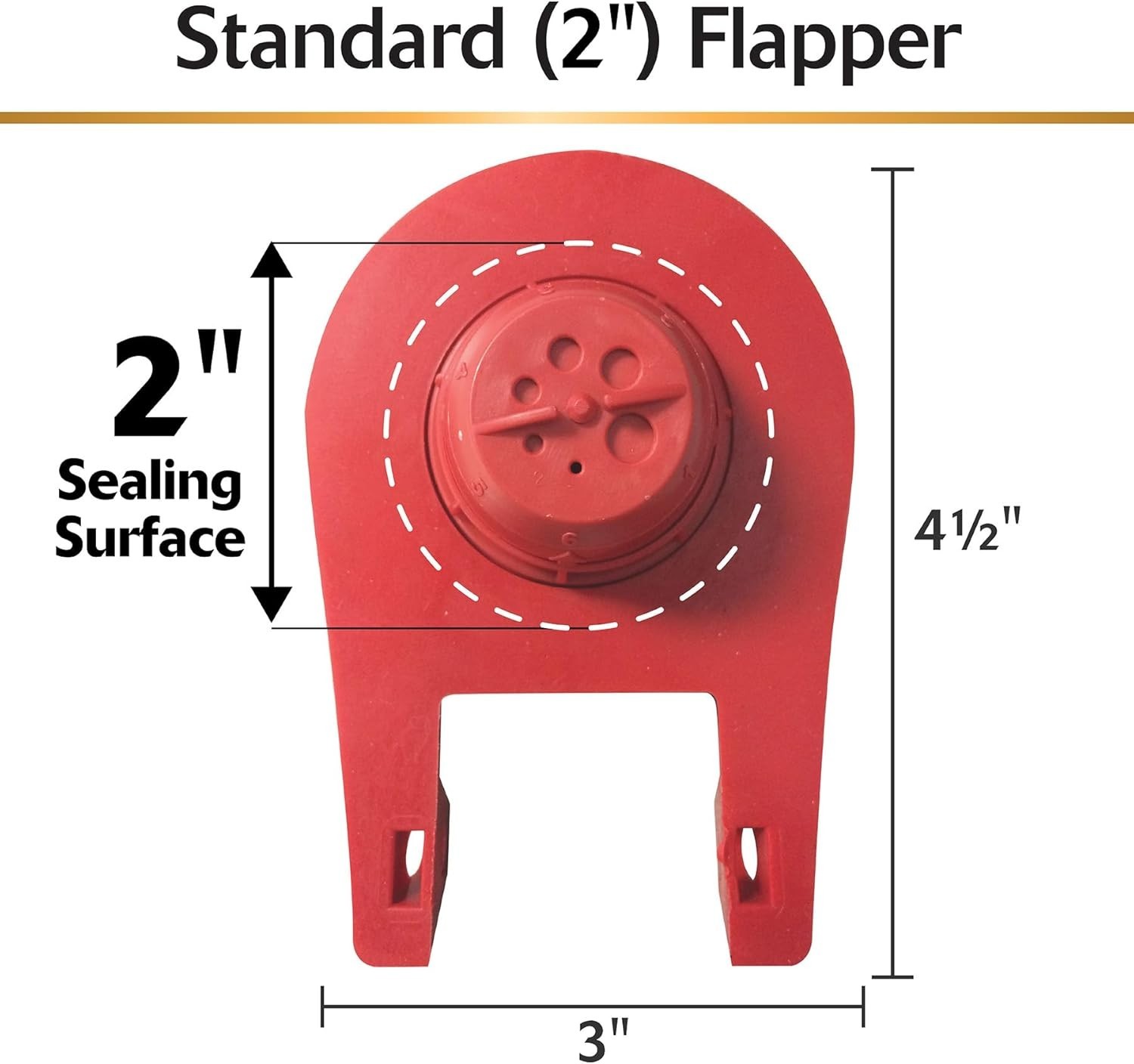 Ultra Standard 2-Inch Universal Toilet Flapper - Long Lasting Rubber - Easy t...