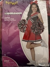 Spirit Costume Cheerleader Child XL 14-16 Red Black Silver