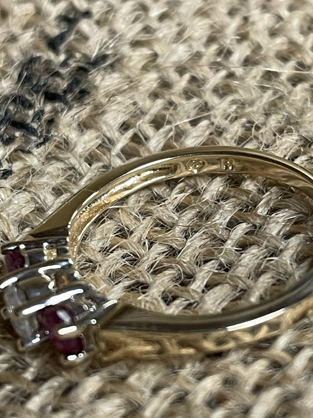 Three Stone Ruby and Diamond Engagement Ring In 1… - image 3