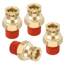 3/8" Quick Push to Connect Fittings Brass Union Straight Joint DOT Approved 3...