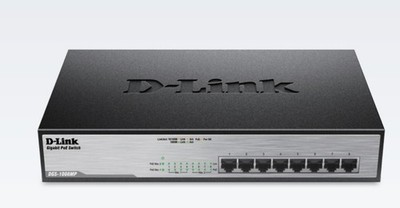 D-Link DGS-1008MP 8-Port Gigabit Max PoE Switch (PoE+, lüfterlos, 19''-Rackmount)