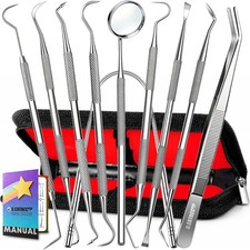 G.CATACC 10 Pack Dental Tools, 11 Piece Set, Tools (Stainless Steel)