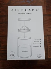 Airscape Glass Medium - Airtight Food Coffee Storage Container Jar 64 fl oz New