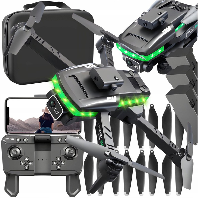 4K HD Drone Dual Camera WIFI FPV GPS Foldable 3 Batteries Selfie RC Quadcopter