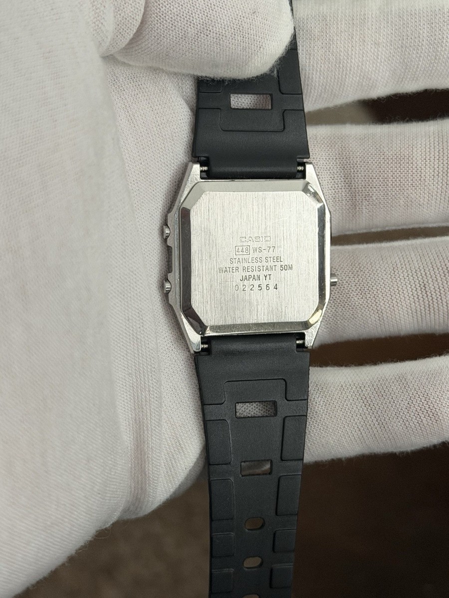 Rare Vintage Casio WS-77 Men's Alarm Chronograph Digital Sports
