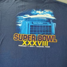 VTG Super Bowl 38 New England Patriots vs. Carolina Panthers T Shirt Size XL NFL