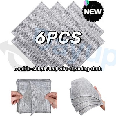 6-pack of steel wool dishwashing pads Kitchen cleaning supplies
