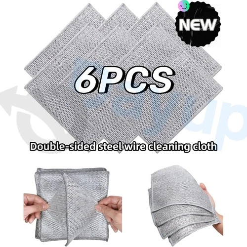 6-pack of steel wool dishwashing pads Kitchen cleaning supplies