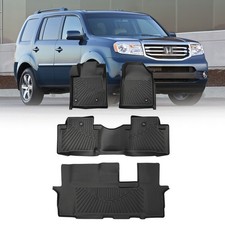For 2009-2015 Honda Pilot Tpe Floor Mats Trunk Cargo Liner W Backrest Mat New