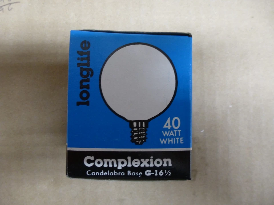 5 Pack of 40 Watt G16.5 White Globe Vanity Decorative Cand Base Light Bulbs - Image 2 of 3