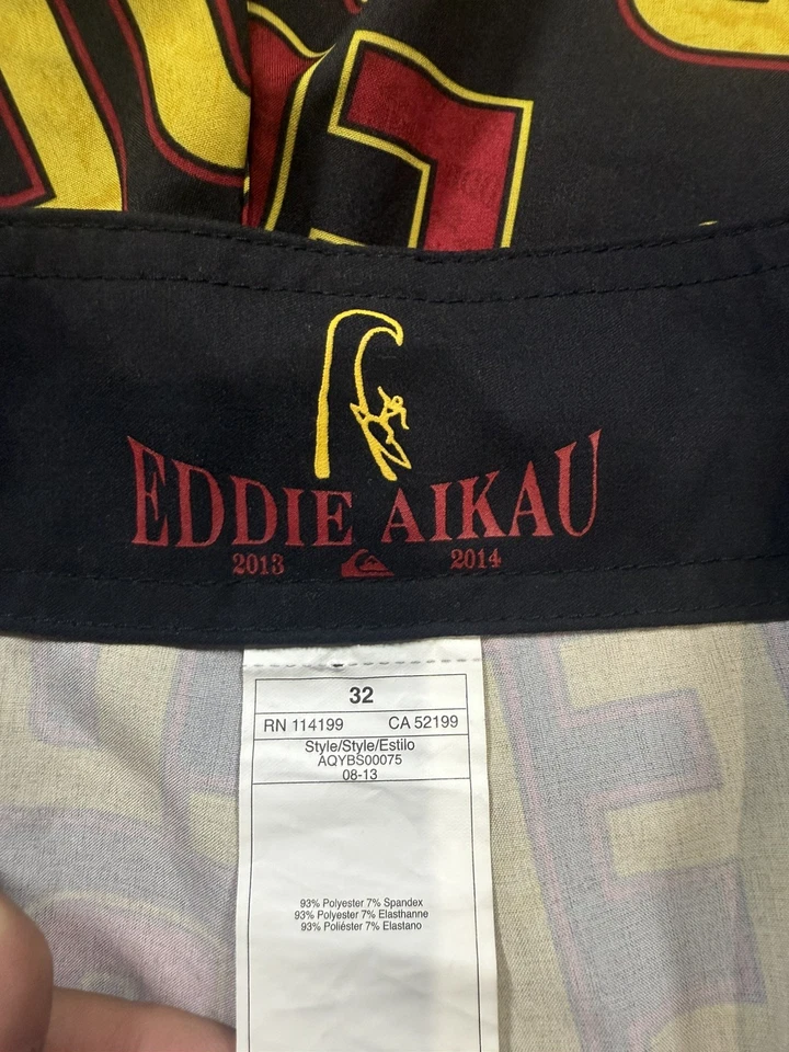 Pantalones Cortos Quicksilver Hawaii Eddie Aikau WOULD GO Estampado Completo Surf Talla 32 Foto 2 de 4