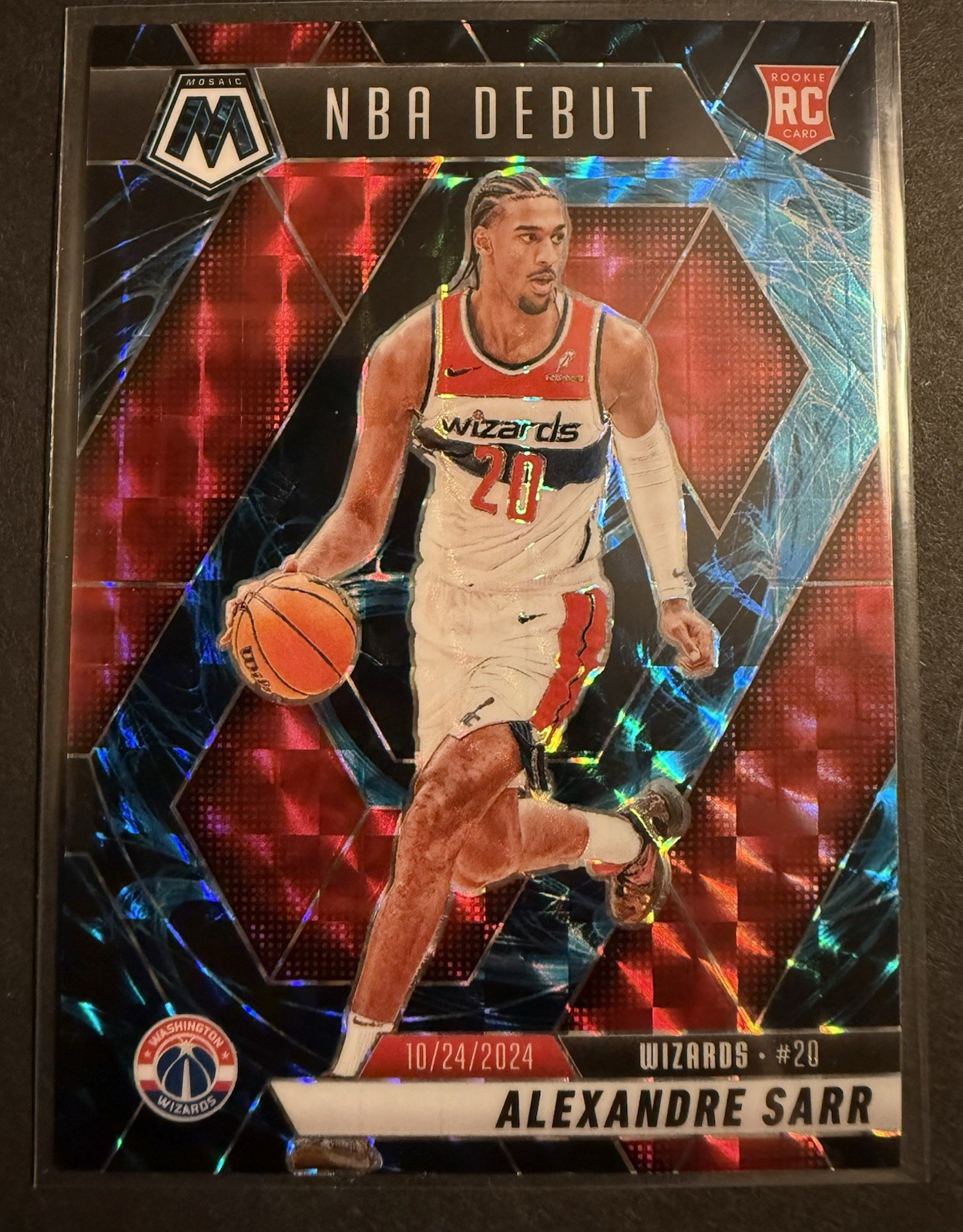 2024-25 Panini Mosaic NBA Debut Alexandre Sarr 254 Genesis Mosaic Prizm (RC) SS