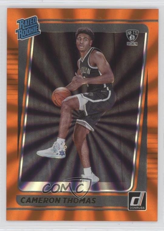 2021 Panini Donruss Rated Holo Orange Laser Cameron Thomas #203 Rookie RC 1fb7