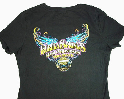Harley-Davidson Womens T-Shirt 2022 Black S/Sleeve Sz:M Eureka Spring, Arkansas