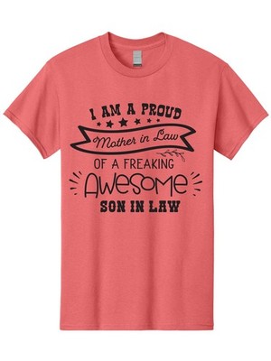 Proud-Mother-In-Law Mens Graphic Tee, 100% Cotton, Casual Summer Wear