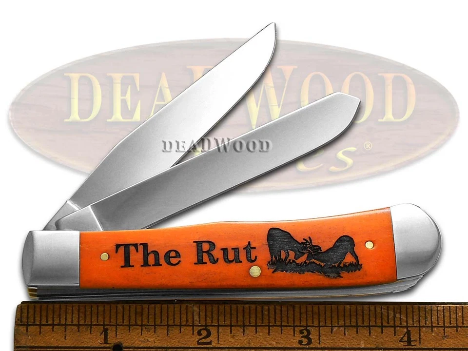 Case xx Knives Trapper The Rut Persimmon Orange Bone 1/500 Pocket Knife - Image 3 of 4