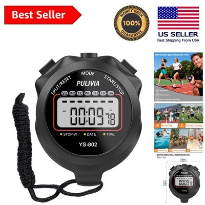 Large Display Digital Stopwatch with 1/100th Second Accuracy for Sports Training