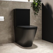 Matt Black Close Coupled Rimless Closed Back Toilet with Soft  BUN/NEWMBCC/96783