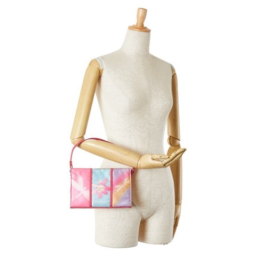 Salvatore Ferragamo Dragonfly Flower Flower Handbag Pink Multicolor Satin Wome - Picture 7 of 7