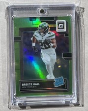 2022 Breece Hall RC Rookie Panini Donruss Optic Green Foil #32 /35 Color Match 