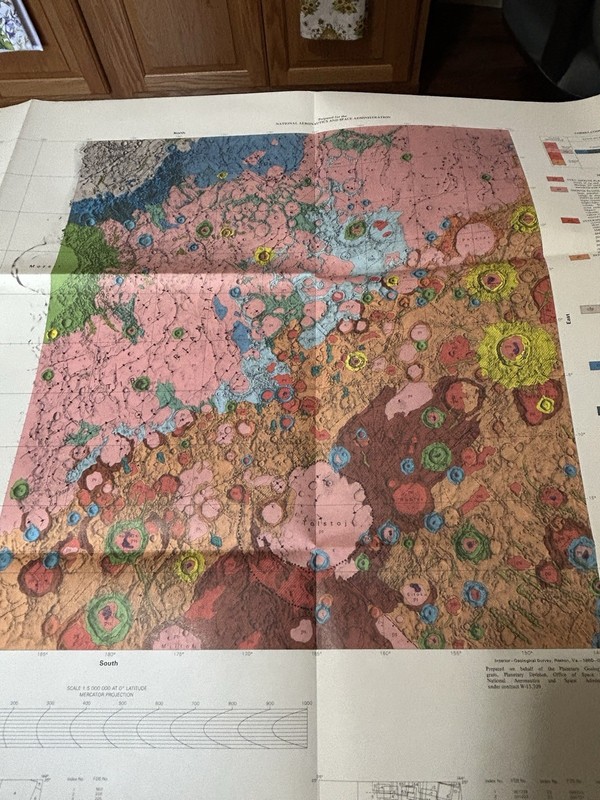 Vintage NASA USGS Geologic Map Lot Apollo Lunar Orbiter Mercury Iapetus Space