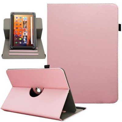 Universal 10 10.1 Inch Android Tablet Case,  PU Leather 360 Degree 04 Pink