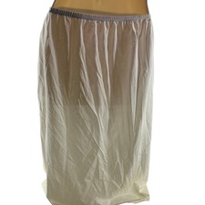 Vintage Lorraine Half Slip Nylon Ivory Lace Trim L Medium