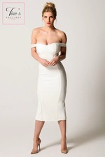 House of CB style  'April' Bardot White Bandage Dress