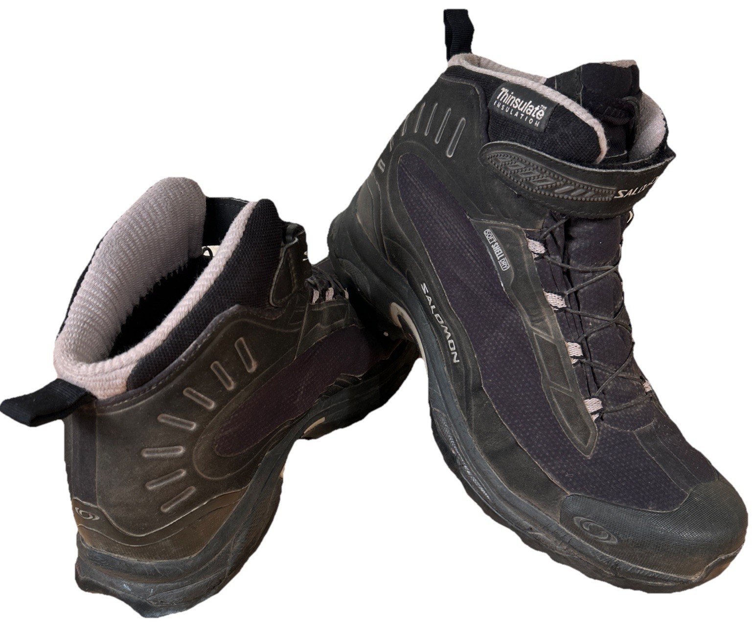 Stivali da trekking Salomon donna neri soft shell dry thinsulate senza cuciture taglia 7